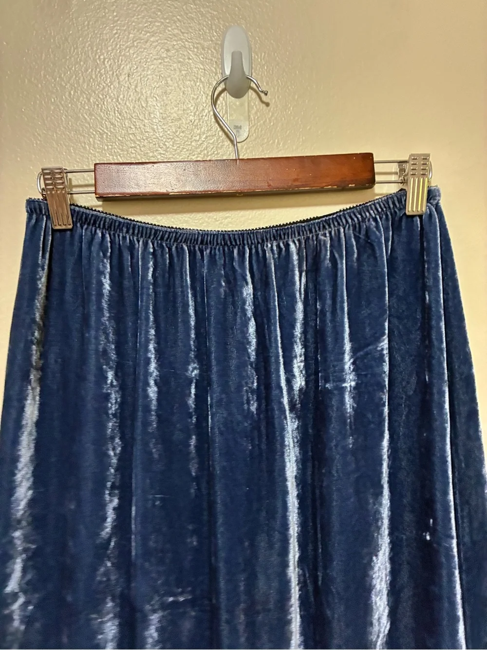 Chico's Deep Blue Velvet Tiered Silk Maxi Skirt size 1/medium
